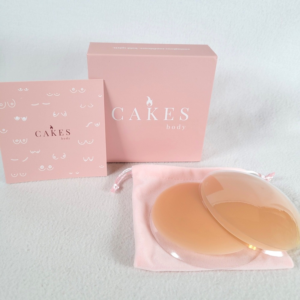 CAKES body Womens Nipple Covers Grippy Round Silicone Size OG Honey Pasties